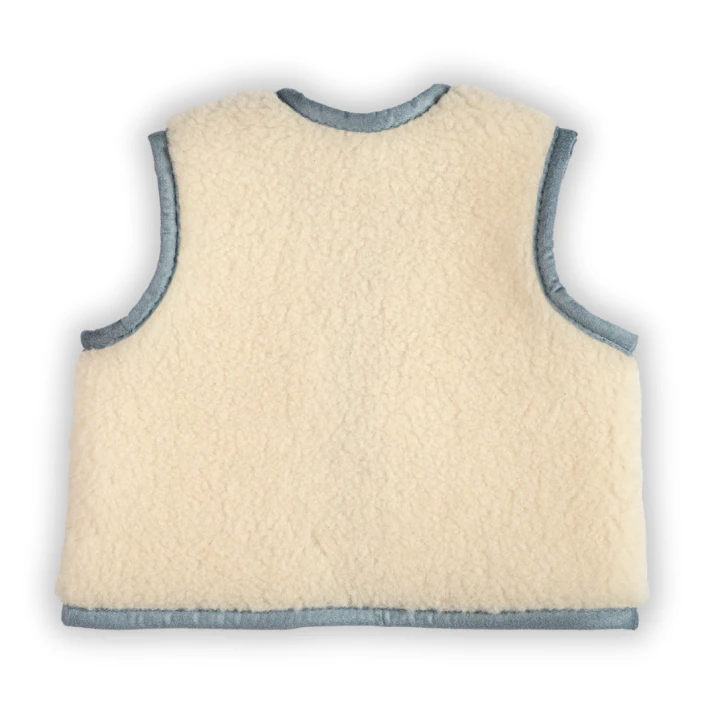 Merino Kinderweste Teddyfleece "Marina" Hellblau