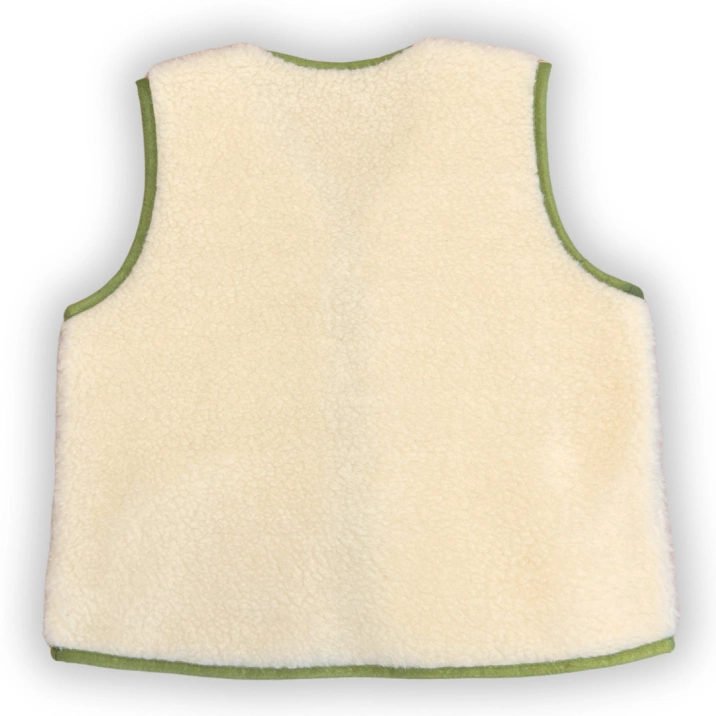 Merino Weste Teddyfleece Unisex "Verde" Hellgrün