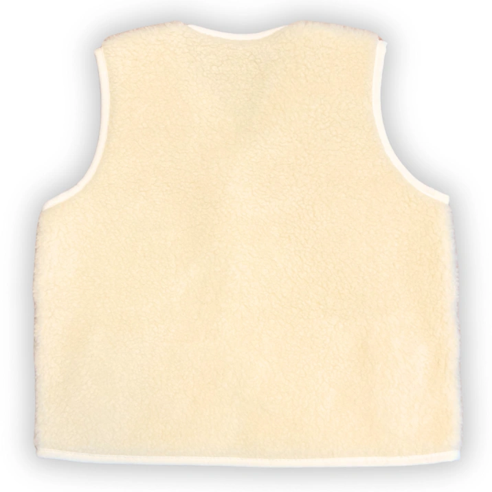 Merino Weste Teddyfleece Unisex "Eleganza" Naturweiß