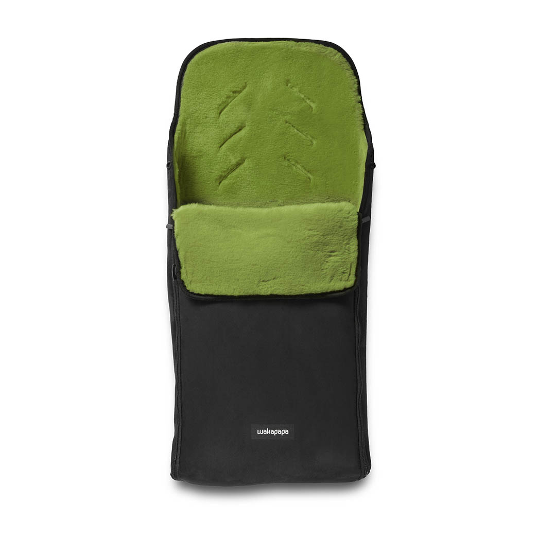 Merino Fußsack "Nero/Verde" - Schwarz/Hellgrün