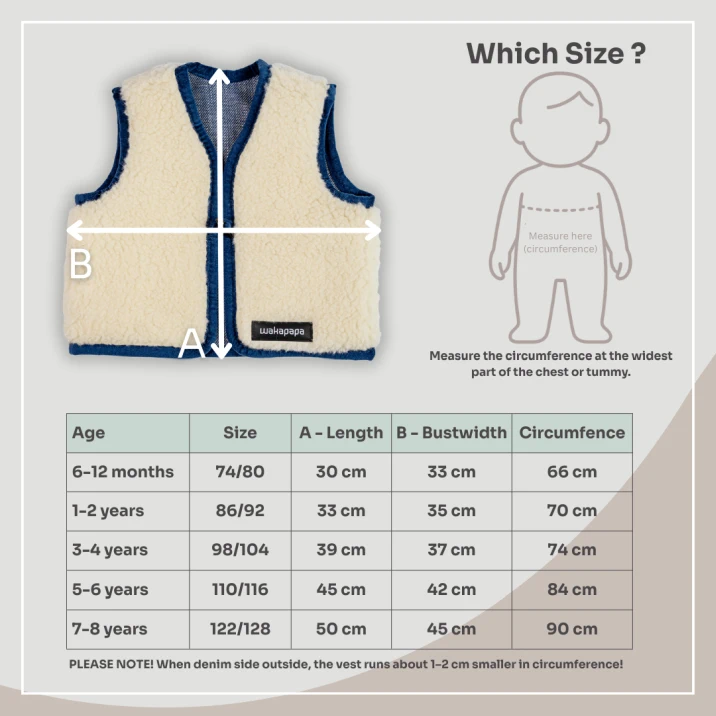 Merino Kinderweste "Denim Pure"