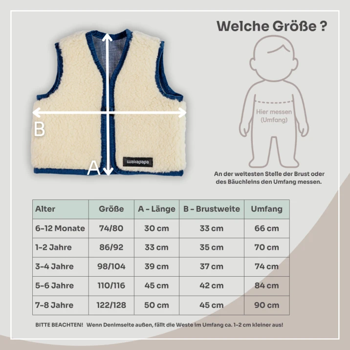 Merino Kinderweste "Denim Pure"