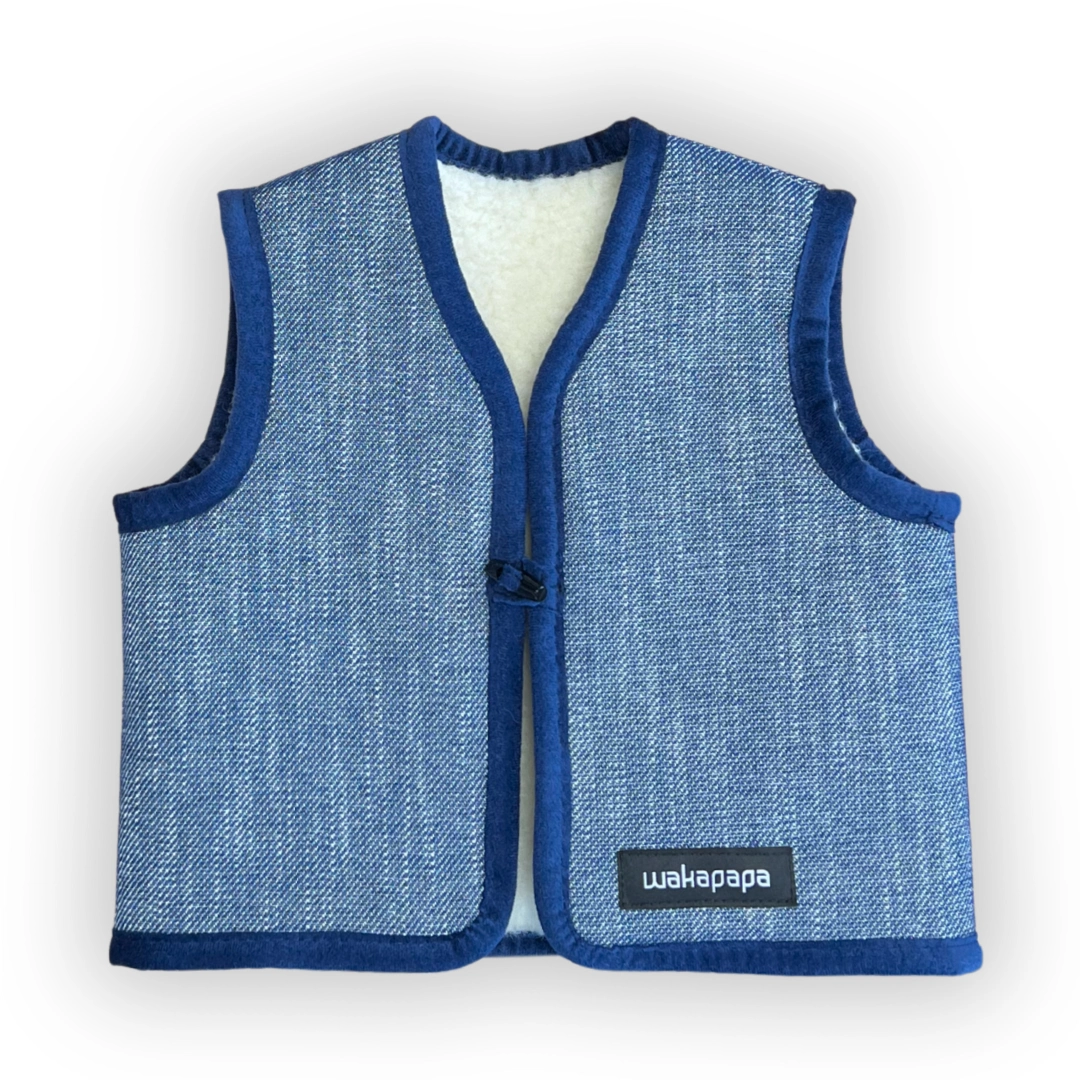 Merino Kinderweste "Denim Pure"