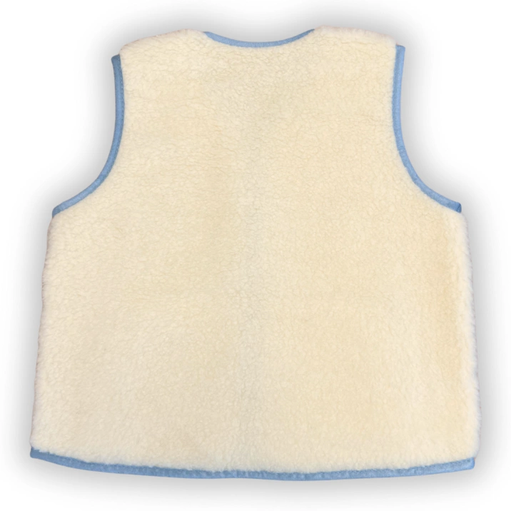 Merino Weste Teddyfleece Unisex "Marina" Hellblau