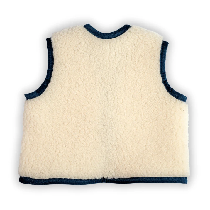 Merino Kinderweste Teddyfleece "Notte" Dunkelblau