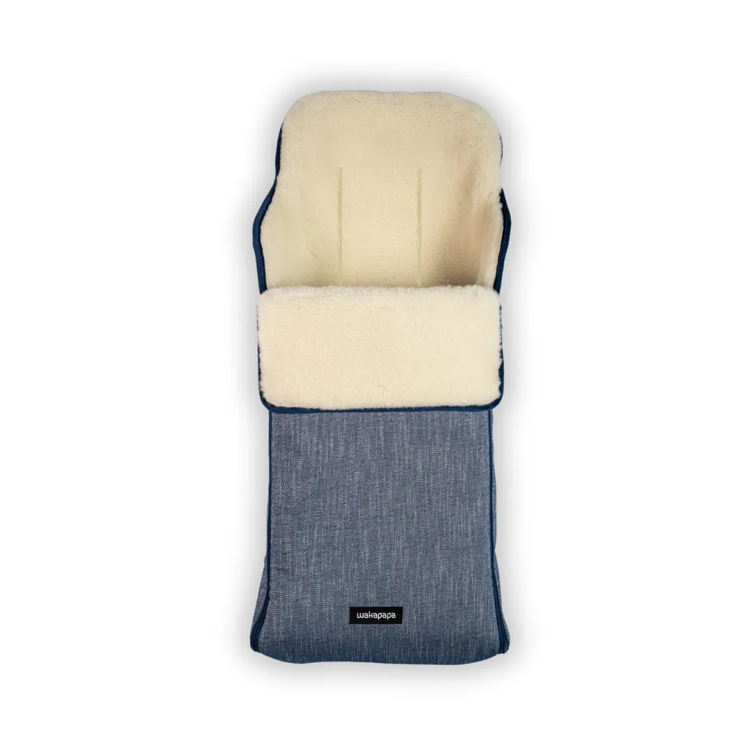 Merino Fußsack "Denim Pure" 2.0