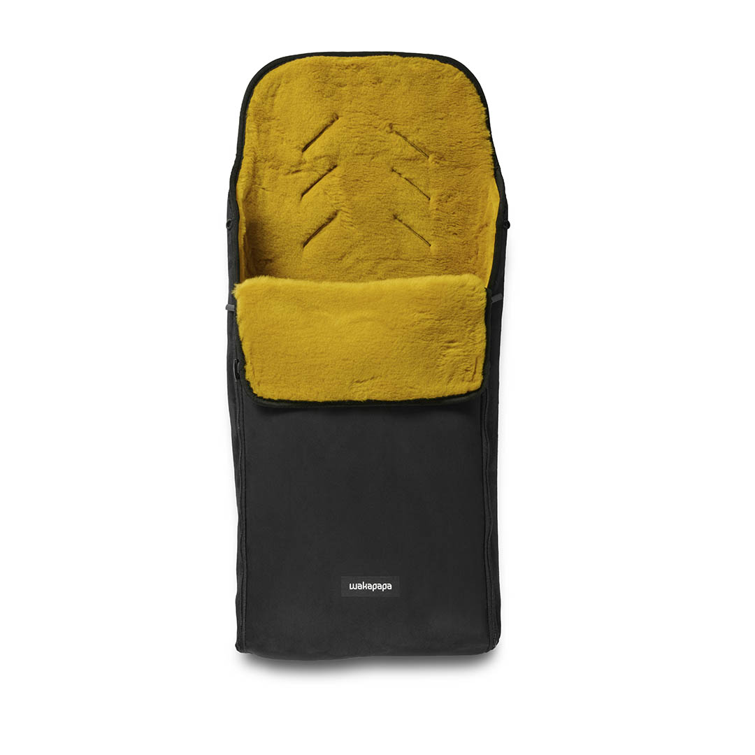 Merino Fußsack "Nero/Sole" - Schwarz/Gelb