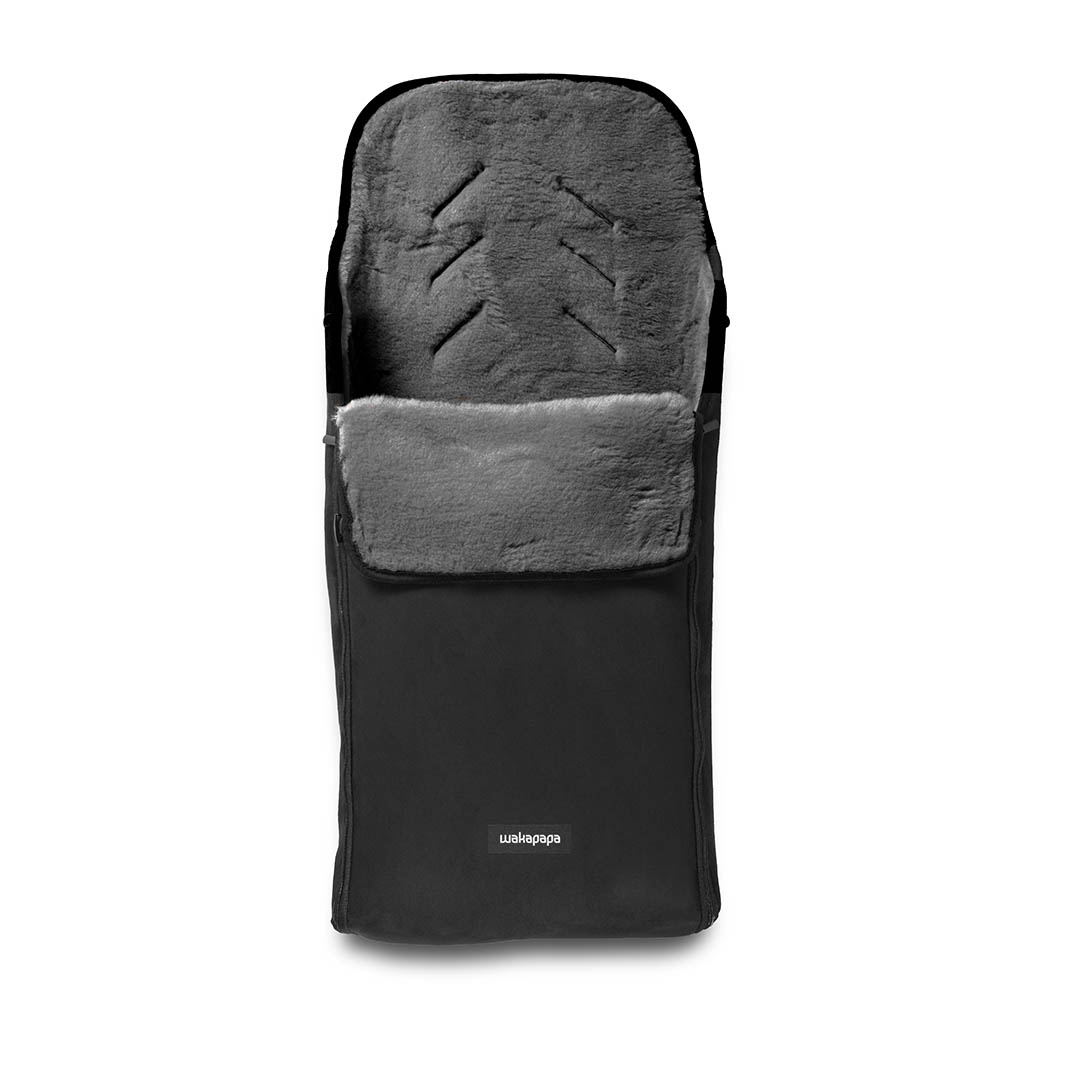 Merino Fußsack "Nero/Toppolino" - Schwarz/Grau