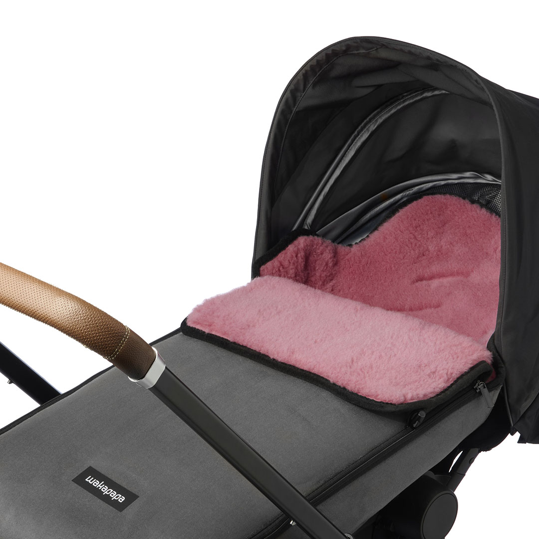 Merino Fußsack "Grigio/Fiorina" - Grau/Rosa