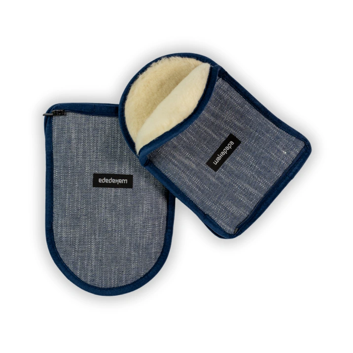 Merino Handwärmer Set "Denim"