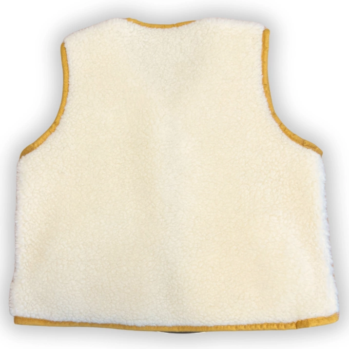 Merino Weste Teddyfleece Unisex "Sole" Gelb