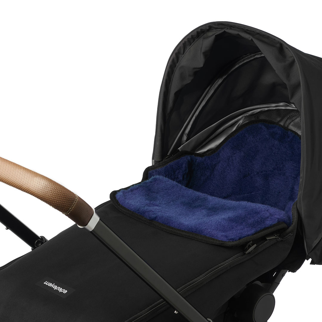 Merino Fußsack "Nero/Notte" - Schwarz/Dunkelblau 2.0