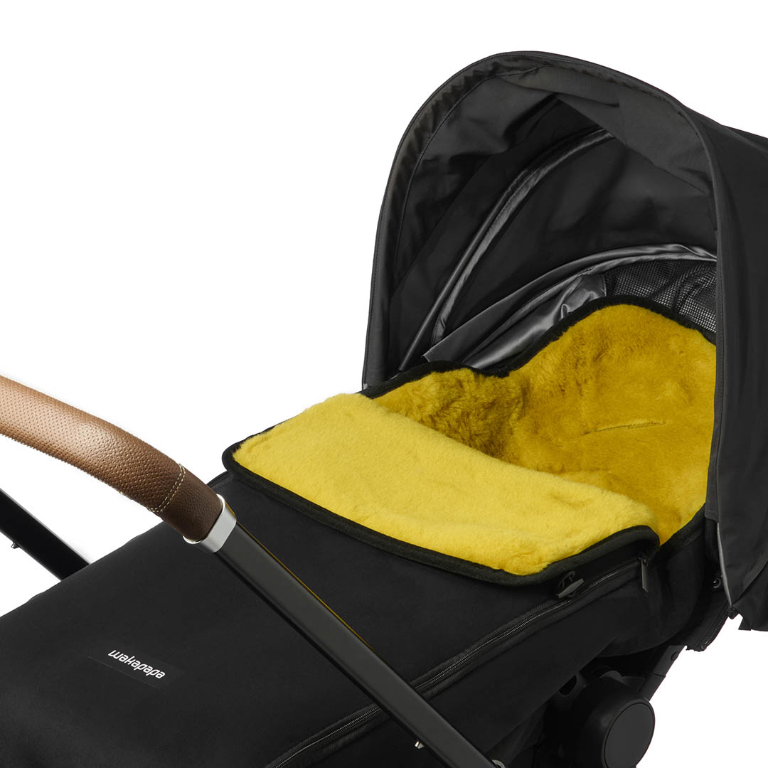 Merino Fußsack "Nero/Sole" - Schwarz/Gelb 2.0