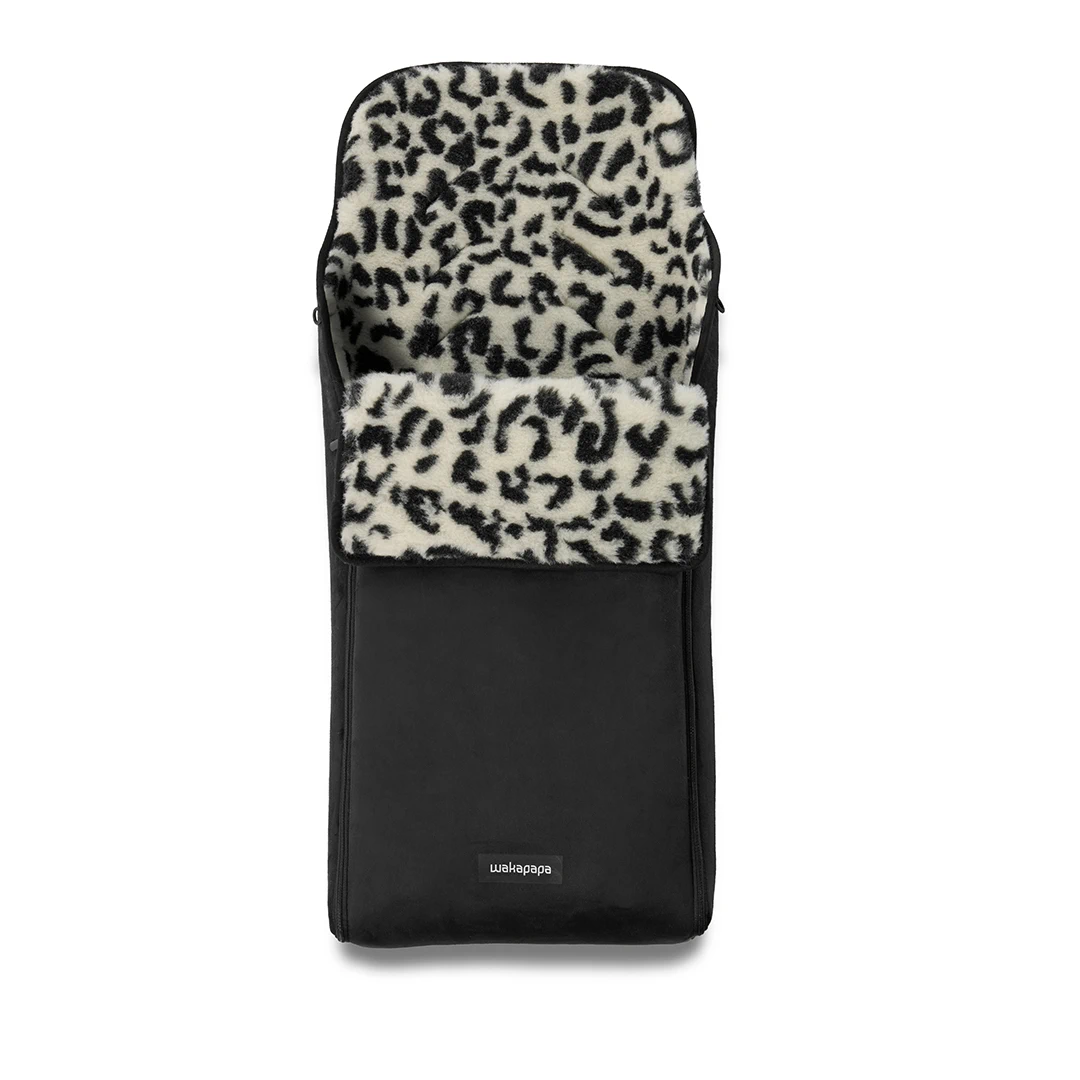 Merino Fußsack "Nero/Leo Nero" - Schwarz/Leo