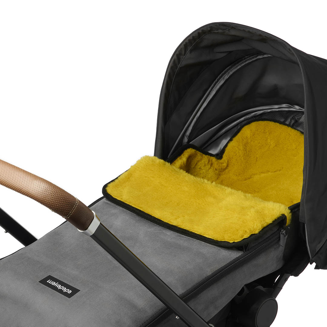 Merino Fußsack "Grigio/Sole" - Grau/Gelb