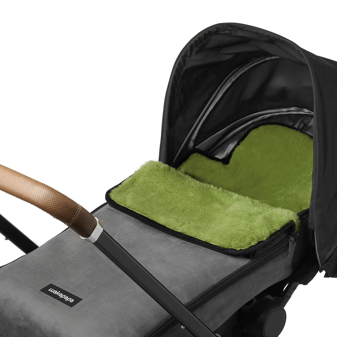 Merino Fußsack "Grigio/Verde" - Grau/Hellgrün