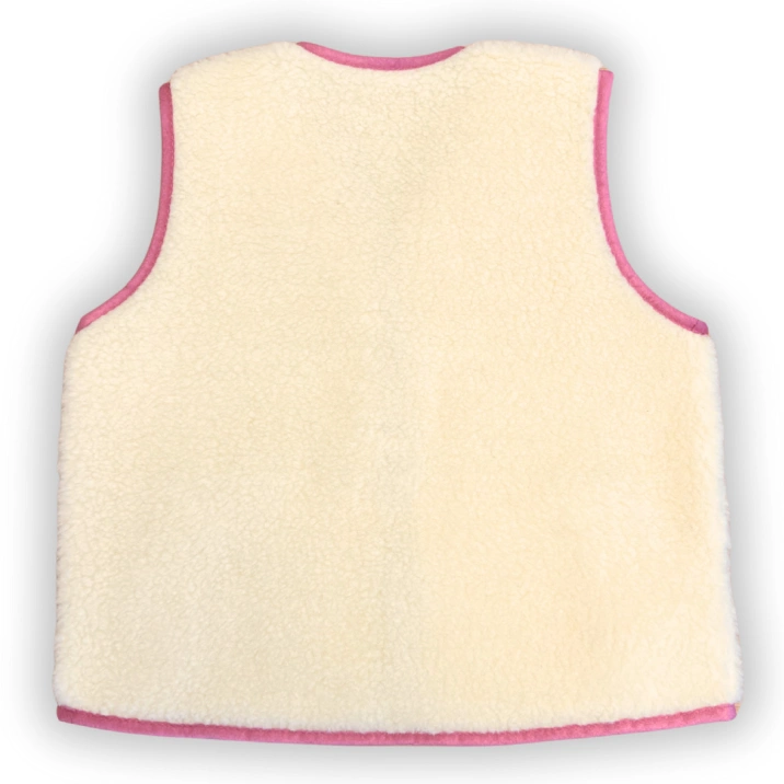 Merino Weste Teddyfleece Unisex "Fiorina" Rosa