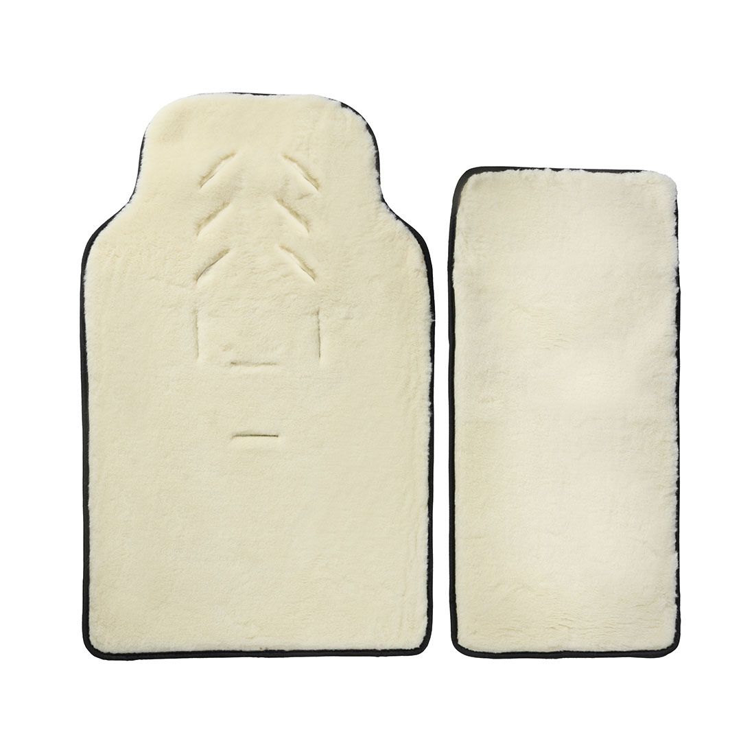 Merino Fußsack "Grigio/Eleganza" - Grau/Nautrweiß