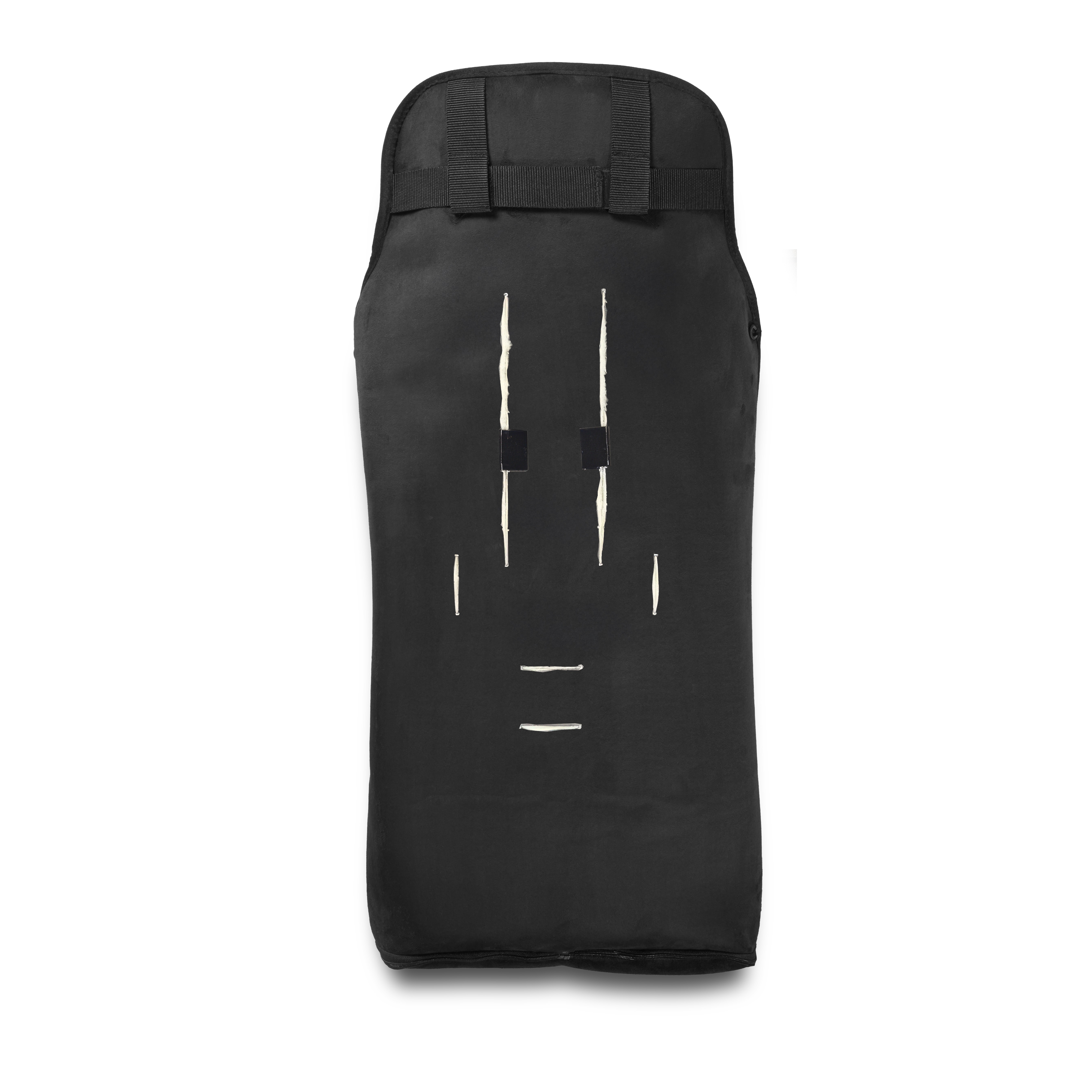 Merino Fußsack "Nero/Eleganza" - Schwarz/Naturweiß 2.0