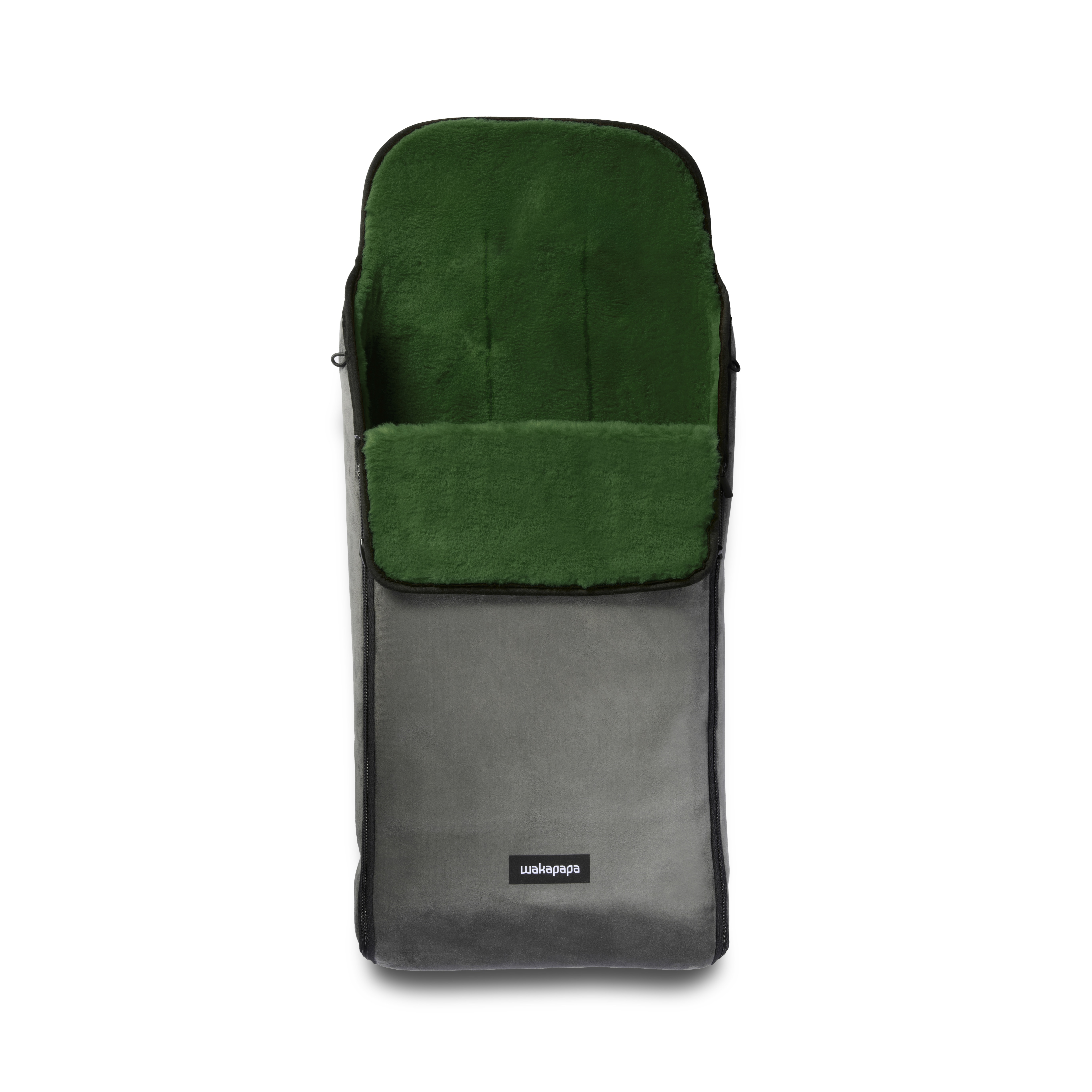 Merino Fußsack "Grigio/Semaralda" - Grau/Dunkelgrün 2.0