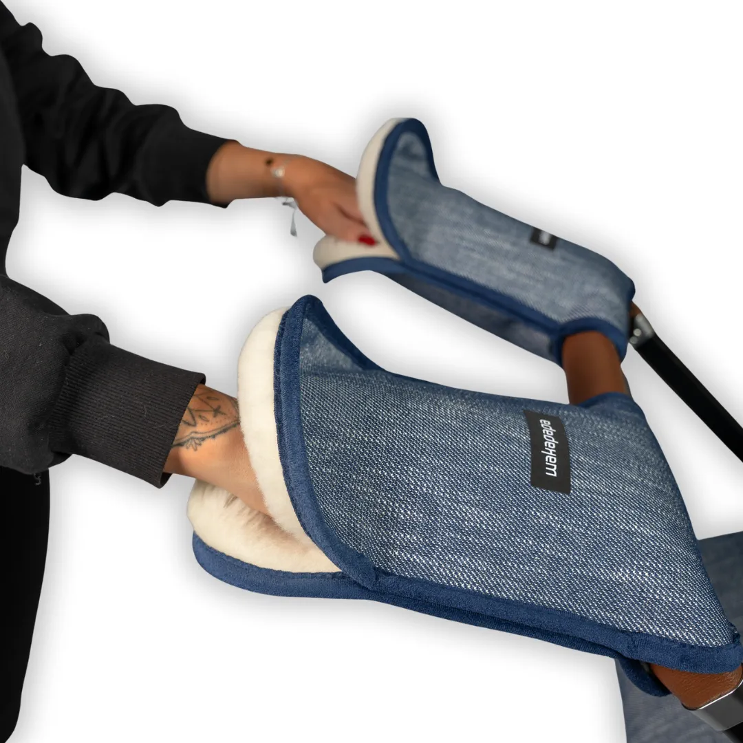 Merino Handwärmer Set "Denim"