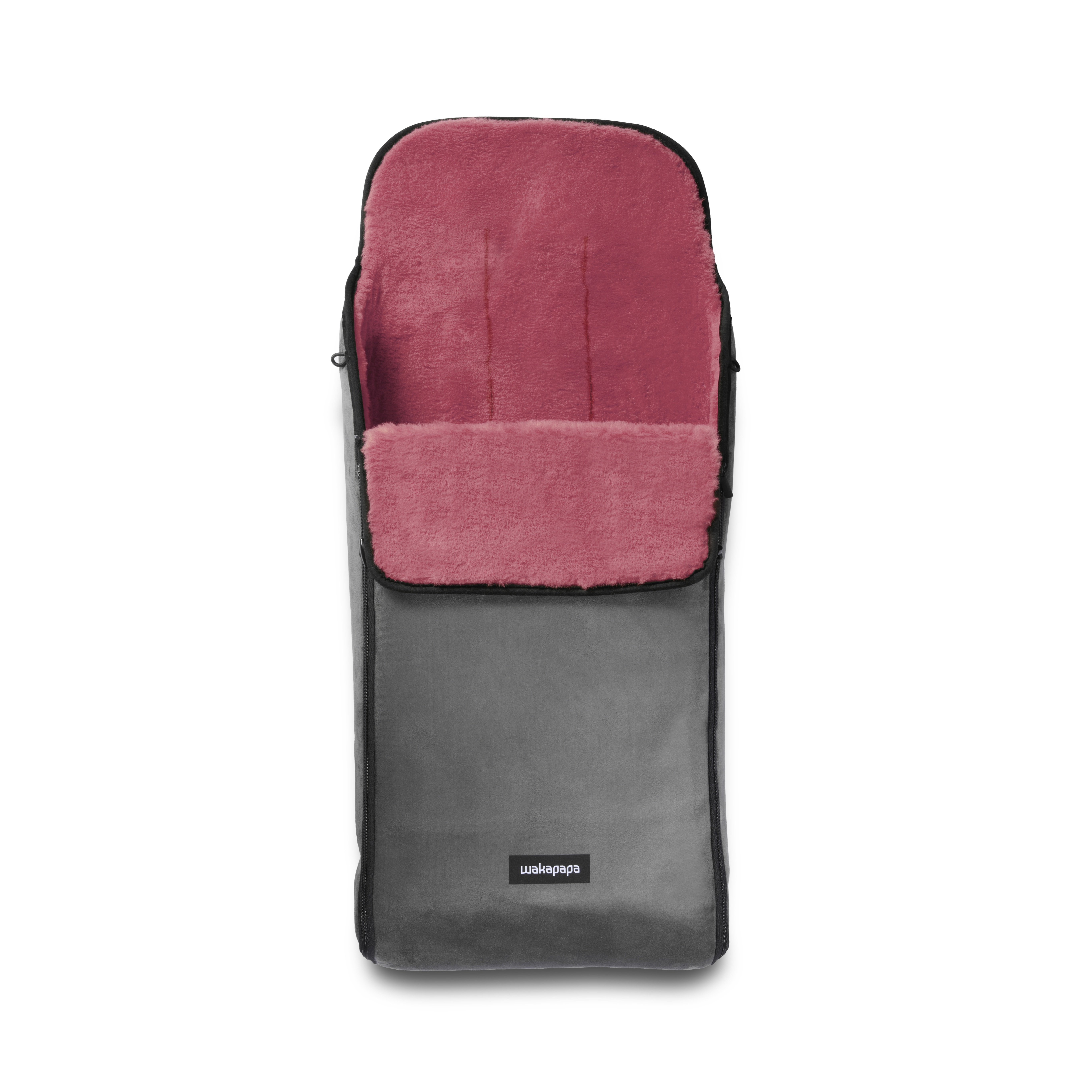 Merino Fußsack "Grigio/Fiorina" - Grau/Rosa 2.0