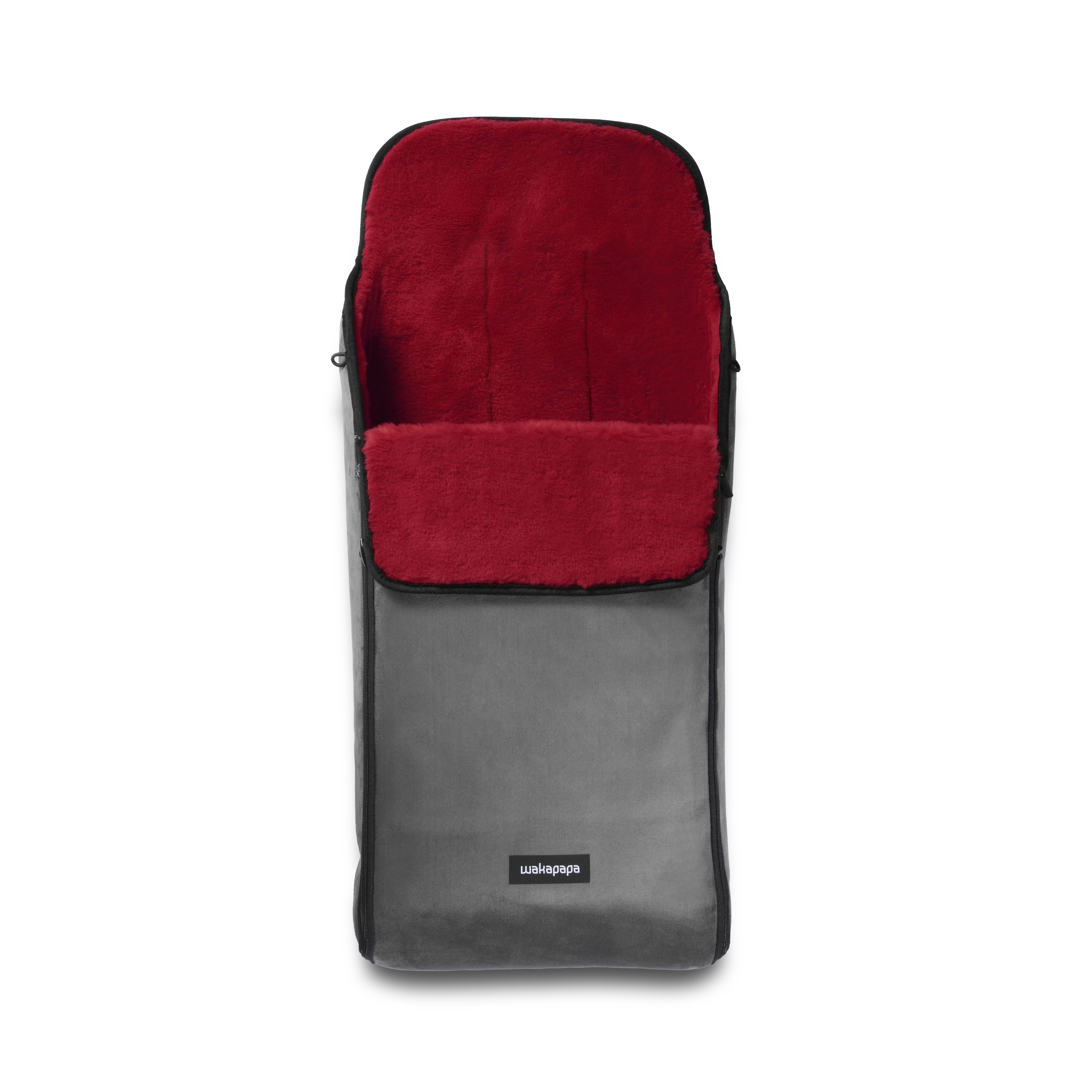 Merino Fußsack "Grigio/Rosso" - Grau/Rot 2.0