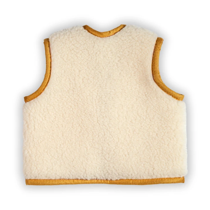 Merino Kinderweste Teddyfleece "Sole" Gelb