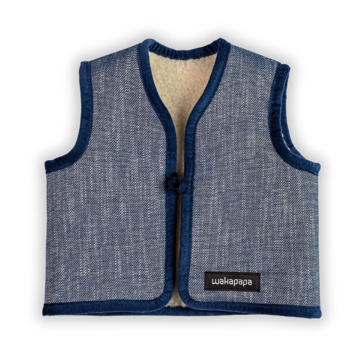 Merino Kinderweste "Denim Pure"