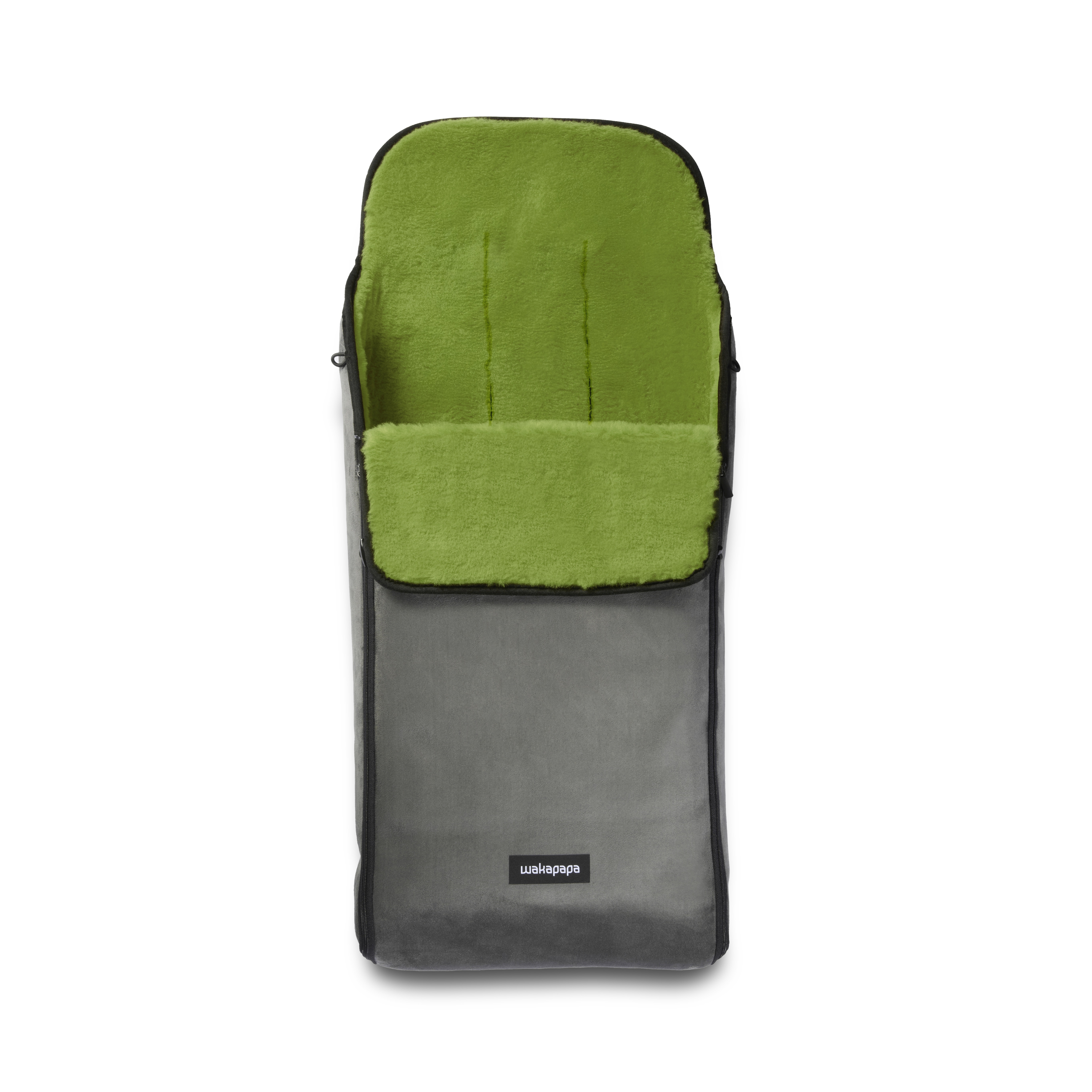 Merino Fußsack "Grigio/Verde" - Grau/Hellgrün 2.0