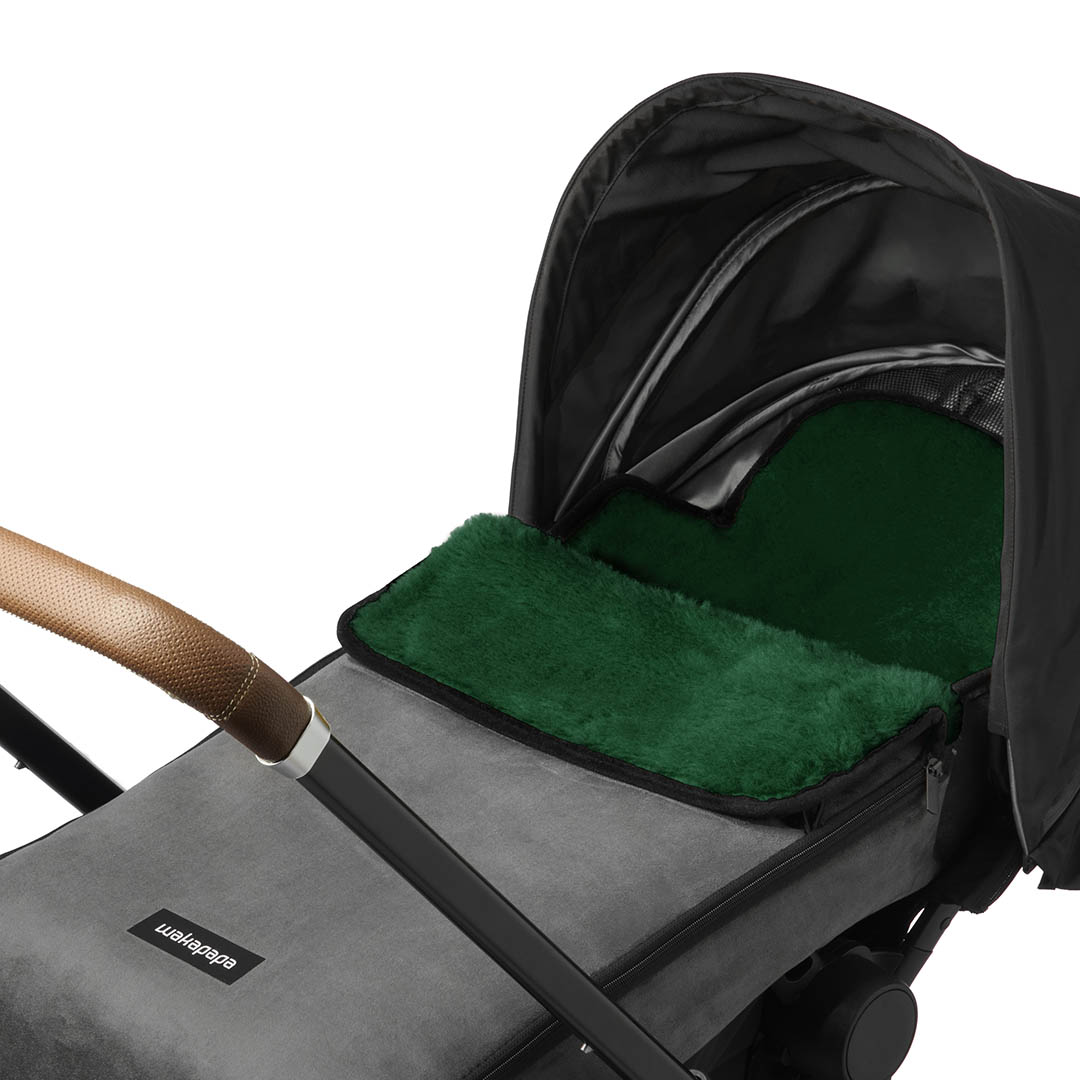 Merino Fußsack "Grigio/Semaralda" - Grau/Dunkelgrün