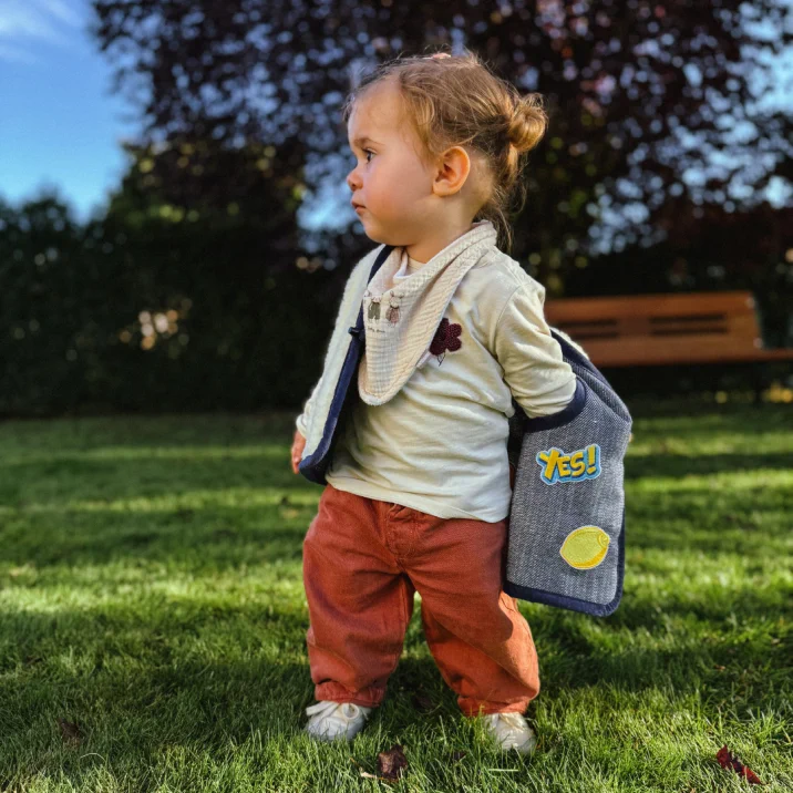 Merino Kinderweste "Denim Pure"