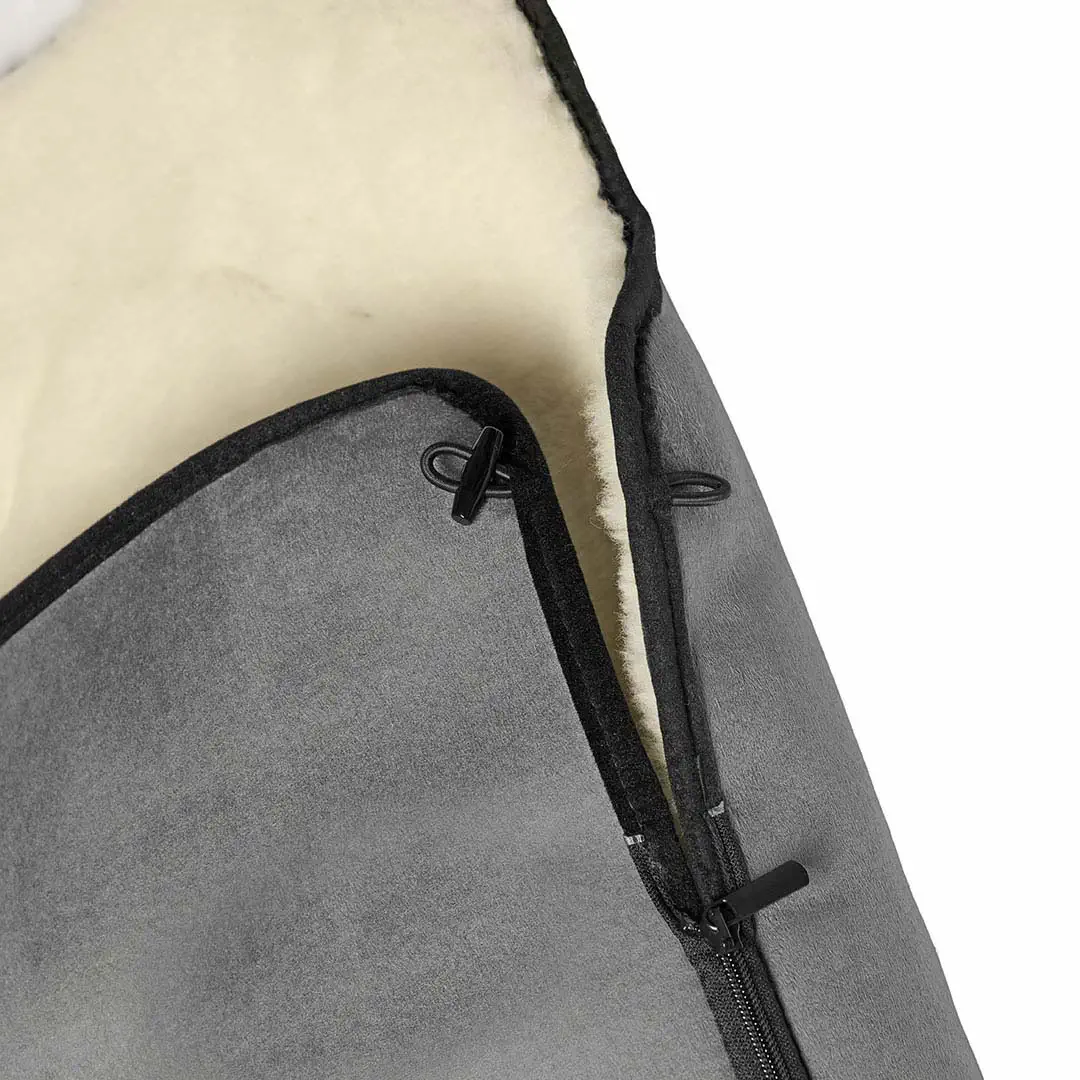 Merino Fußsack "Nero/Burgundy" - Schwarz/Burgunderrot 2.0