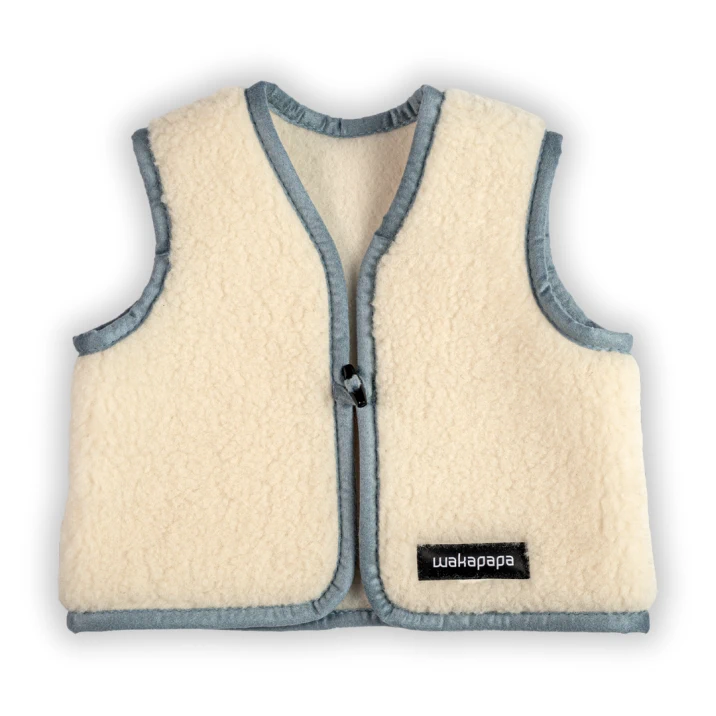 Merino Kinderweste Teddyfleece "Marina" Hellblau