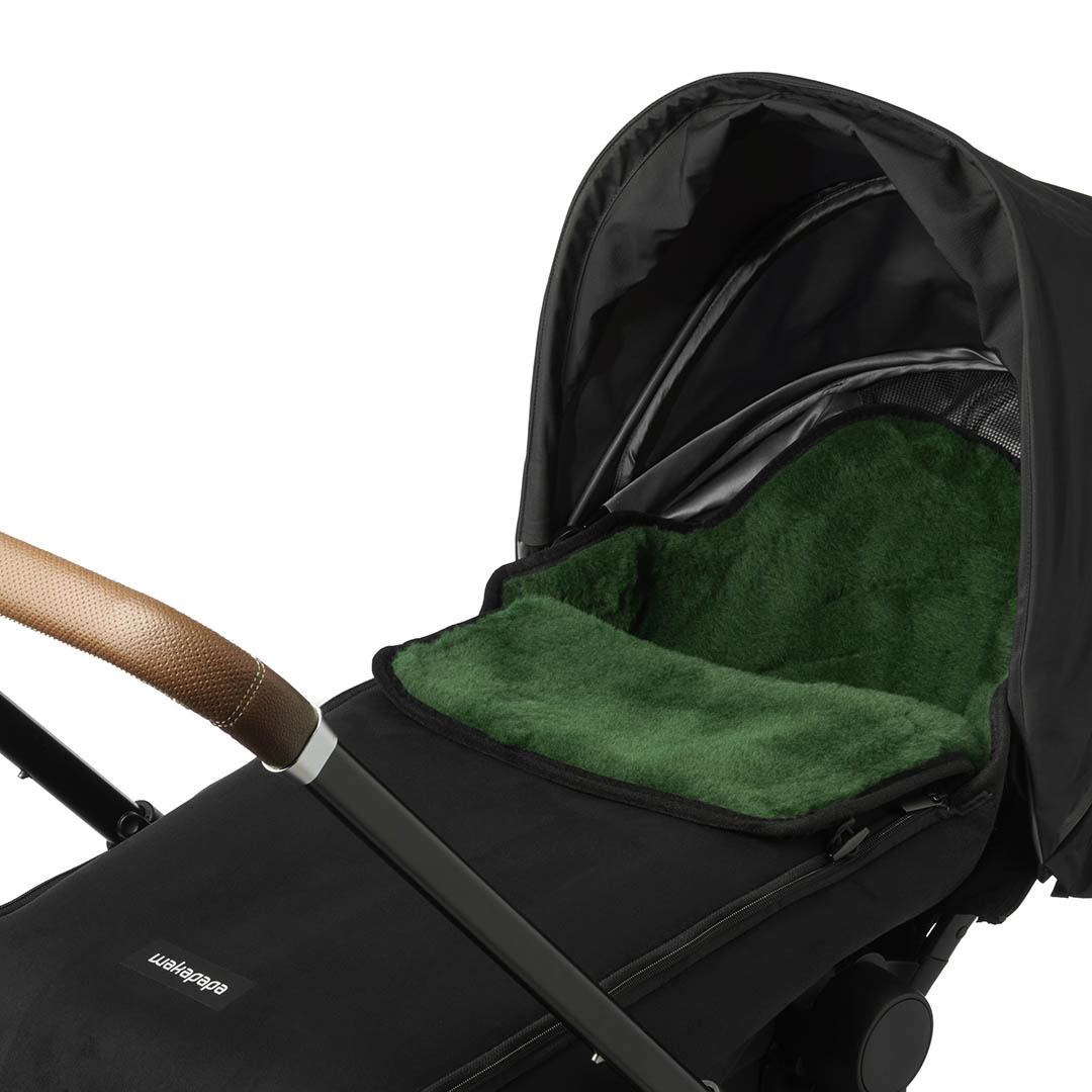 Merino Fußsack "Nero/Semaralda" - Schwarz/Dunkelgrün 2.0