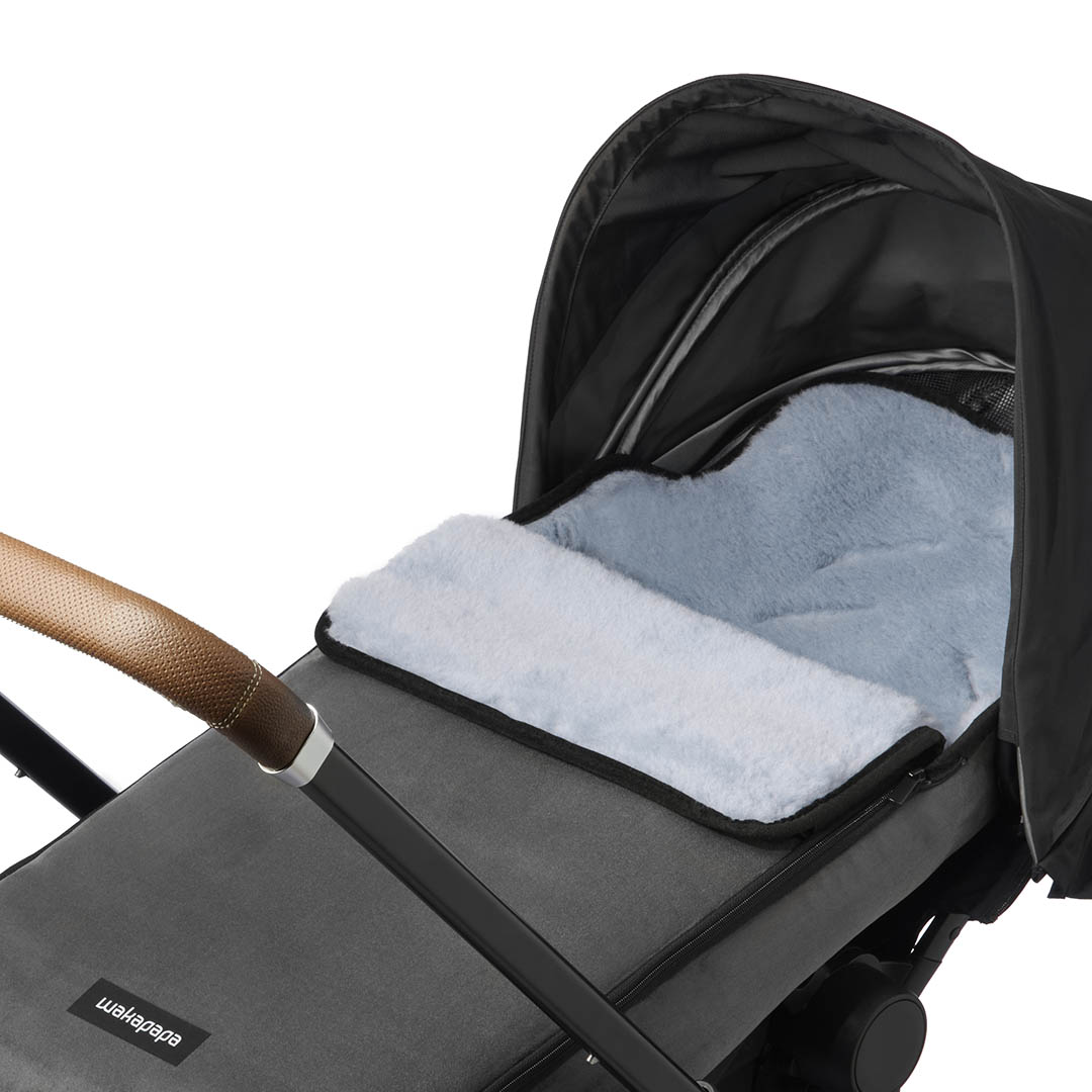 Merino Fußsack "Grigio/Marina" - Grau/Hellblau