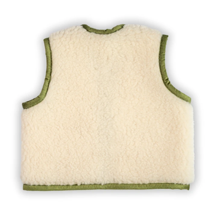 Merino Kinderweste Teddyfleece "Verde" Hellgrün