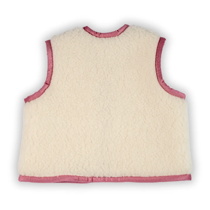 Merino Kinderweste Teddyfleece "Fiorina" Rosa