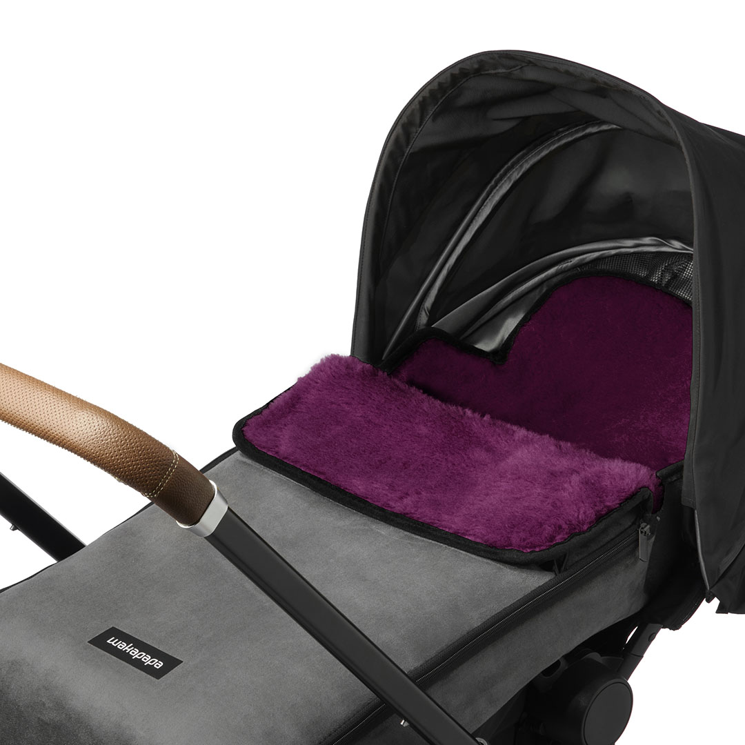 Merino Fußsack "Grigio/Burgundy" - Grau/Burgunderrot