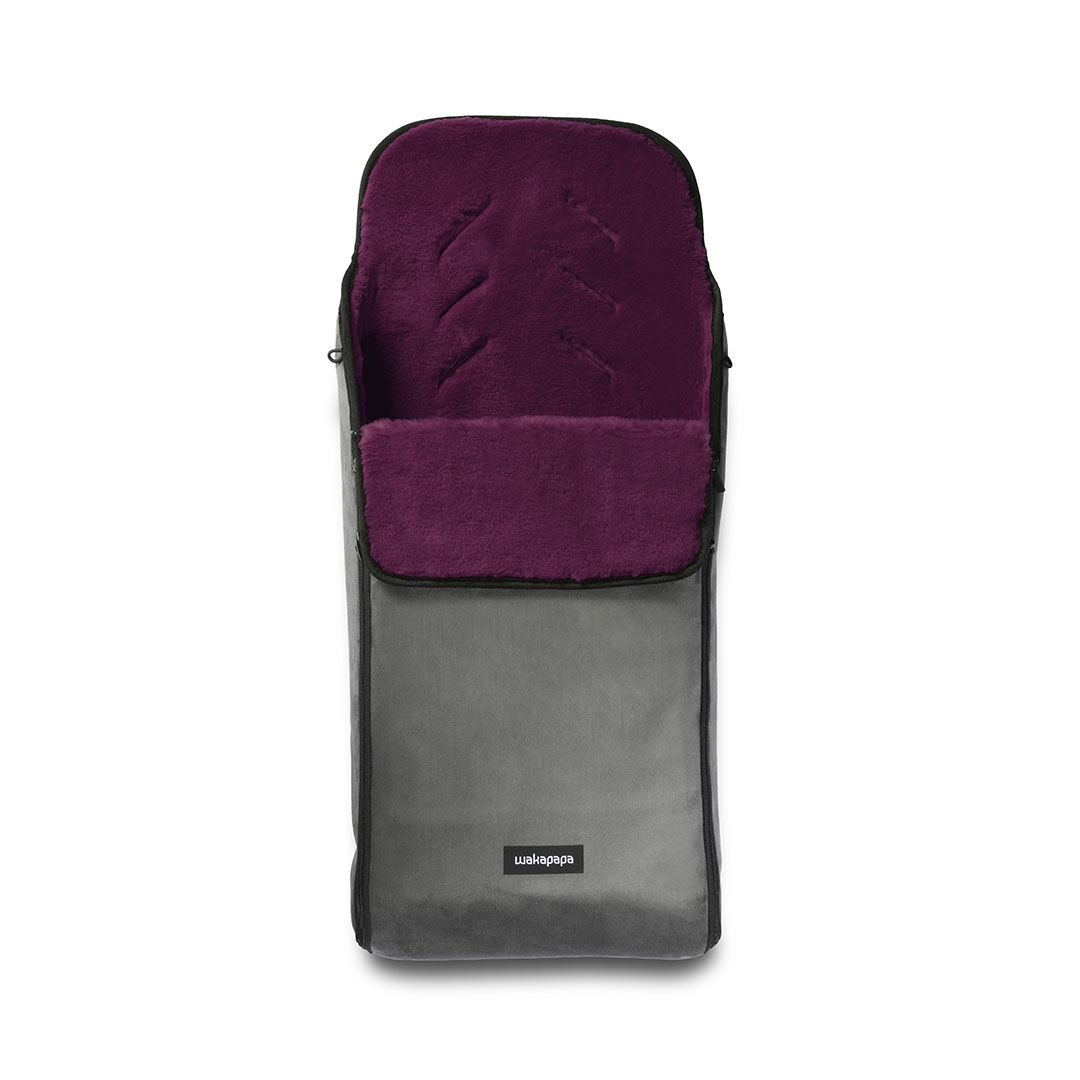 Merino Fußsack "Grigio/Burgundy" - Grau/Burgunderrot