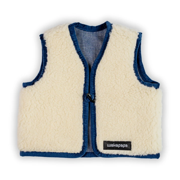 Merino Kinderweste "Denim Pure"