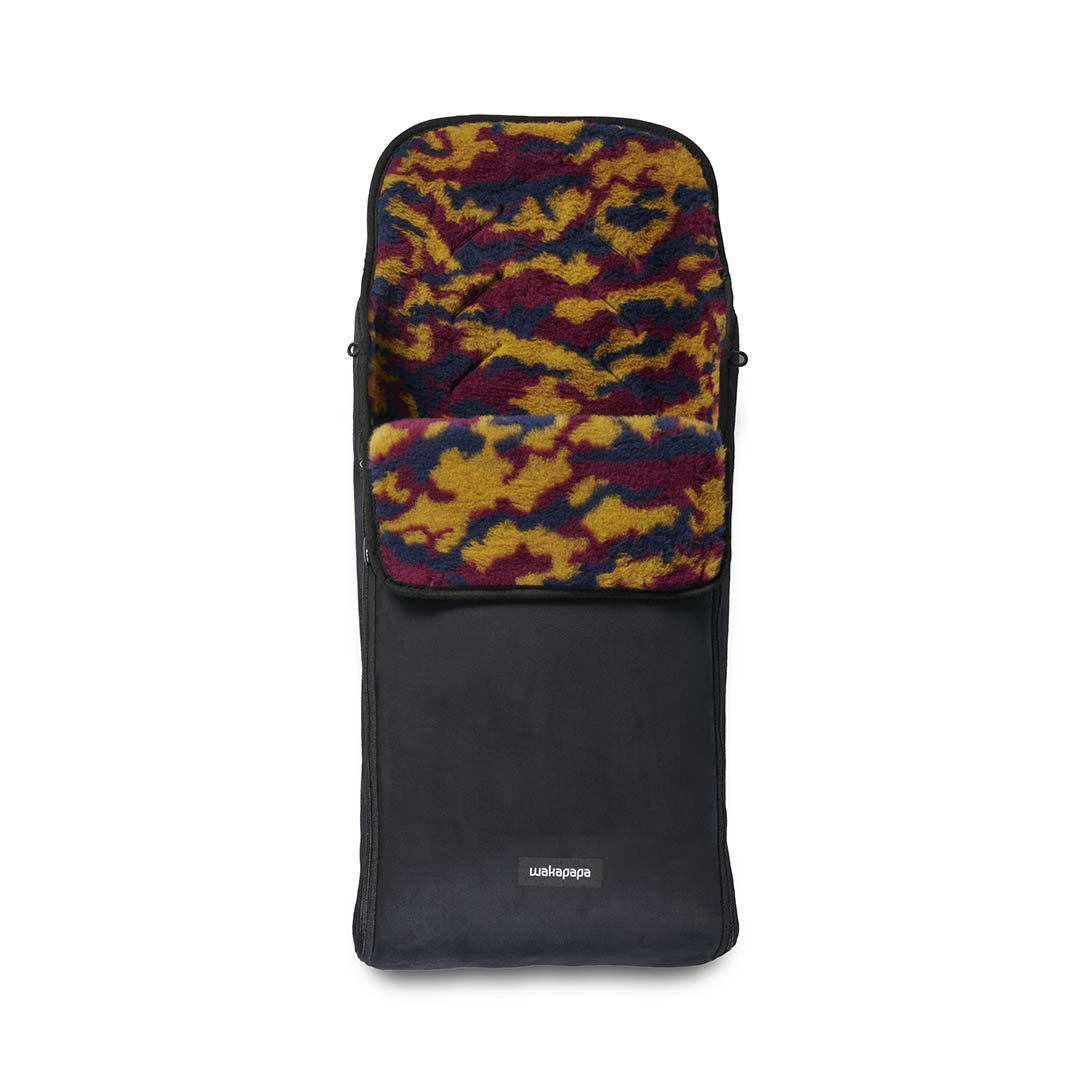 Merino Fußsack "Nero/Variopinto" - Schwarz/Camouflage