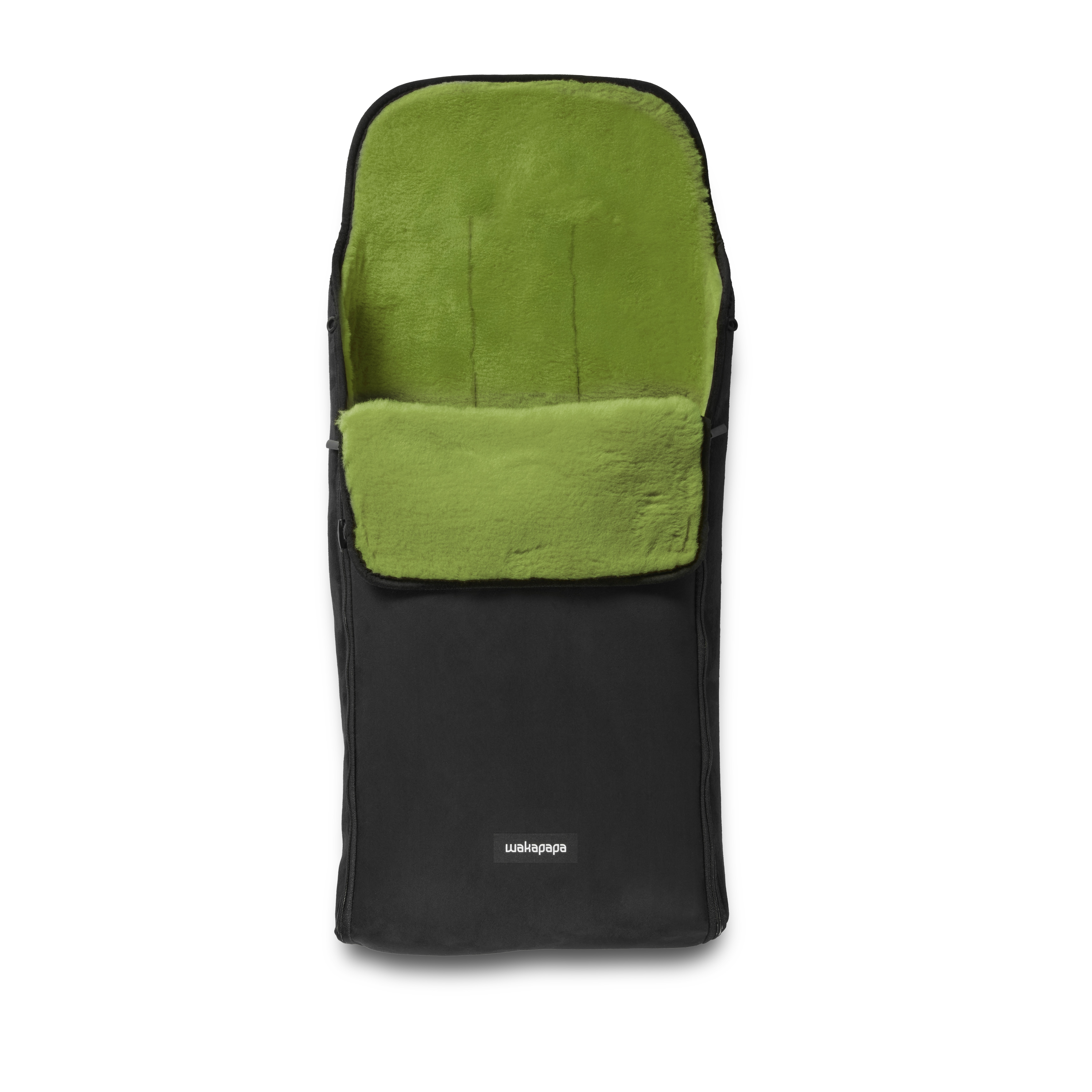 Merino Fußsack "Nero/Verde" - Schwarz/Hellgrün 2.0