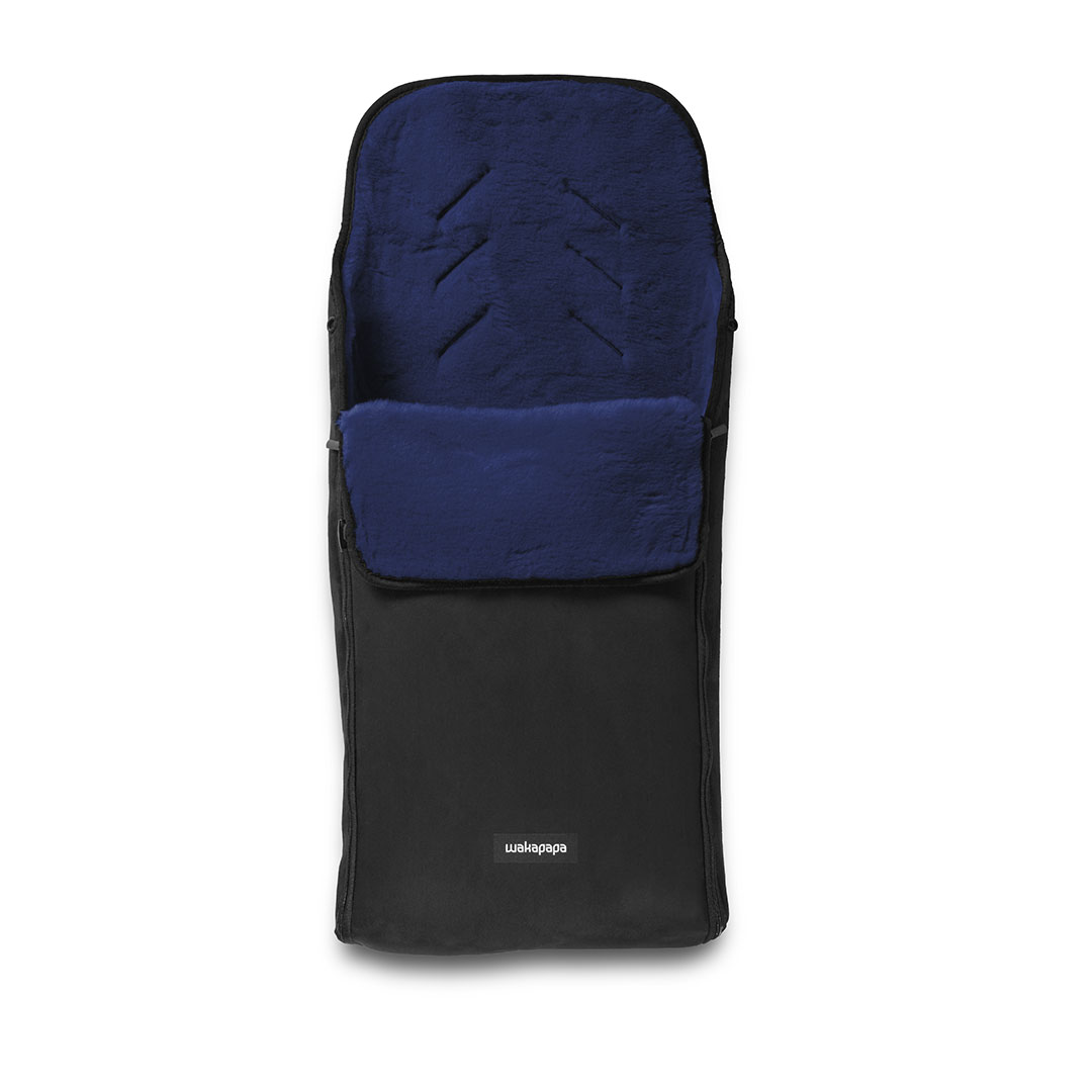 Merino Fußsack "Nero/Notte" - Schwarz/Dunkelblau