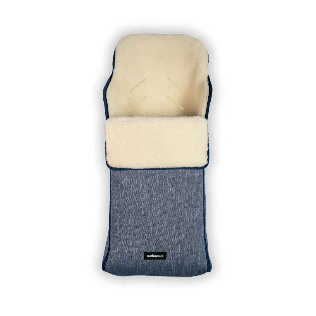 Merino Fußsack "Denim Pure"