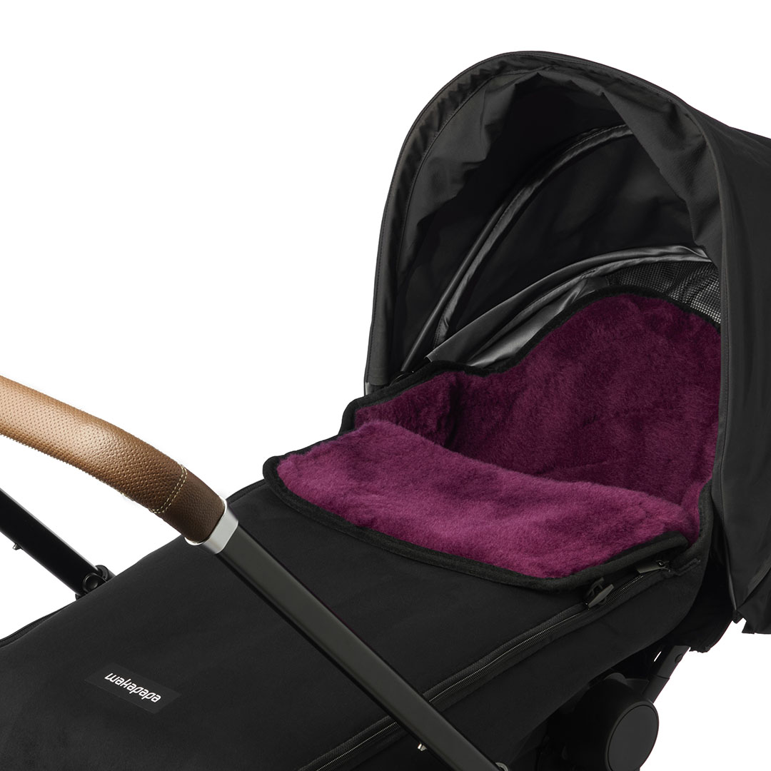 Merino Fußsack "Nero/Burgundy" - Schwarz/Burgunderrot 2.0