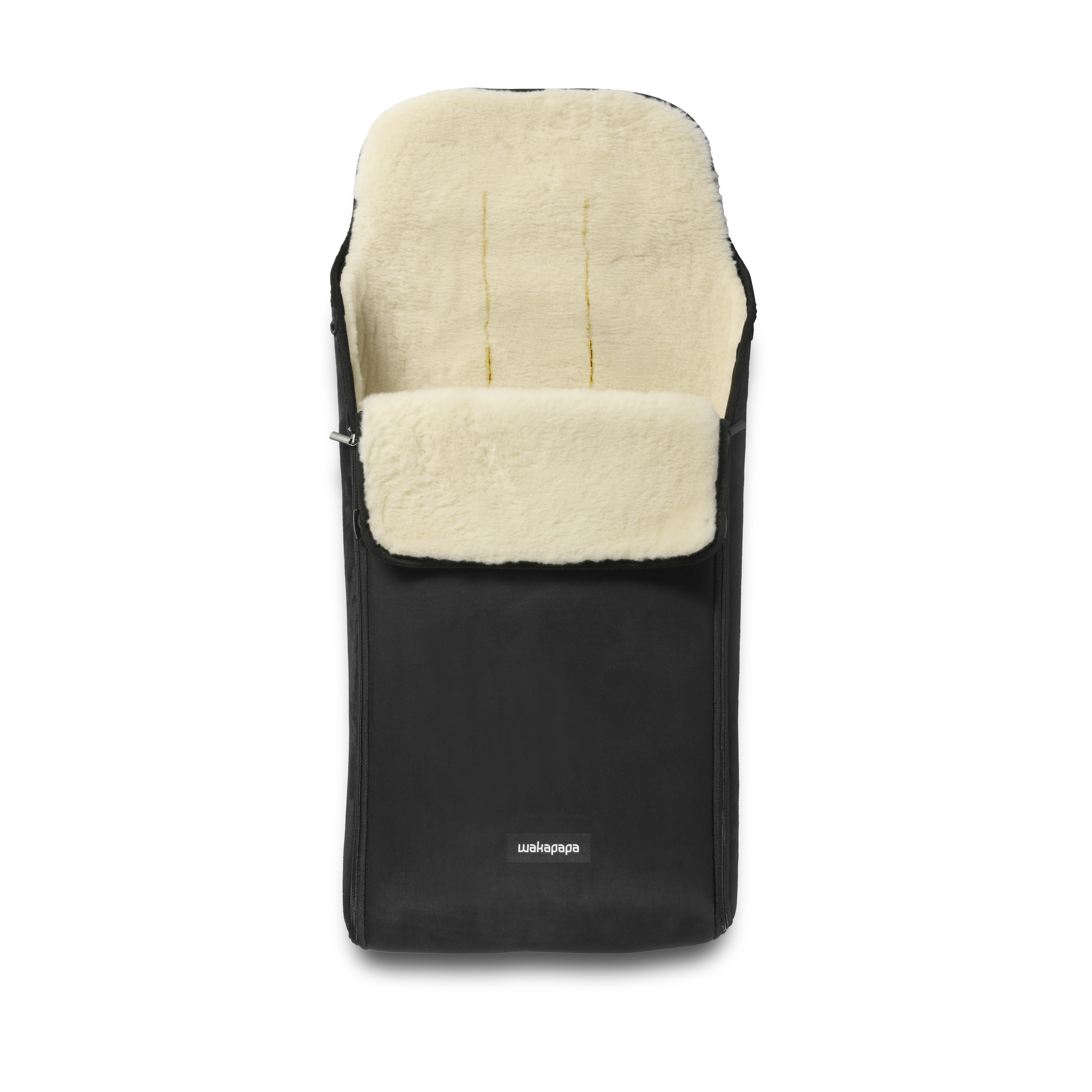 Merino Fußsack "Nero/Eleganza" - Schwarz/Naturweiß 2.0