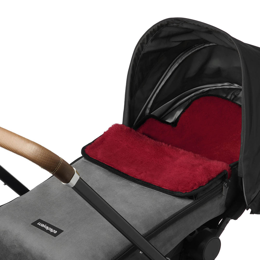 Merino Fußsack "Grigio/Rosso" - Grau/Rot