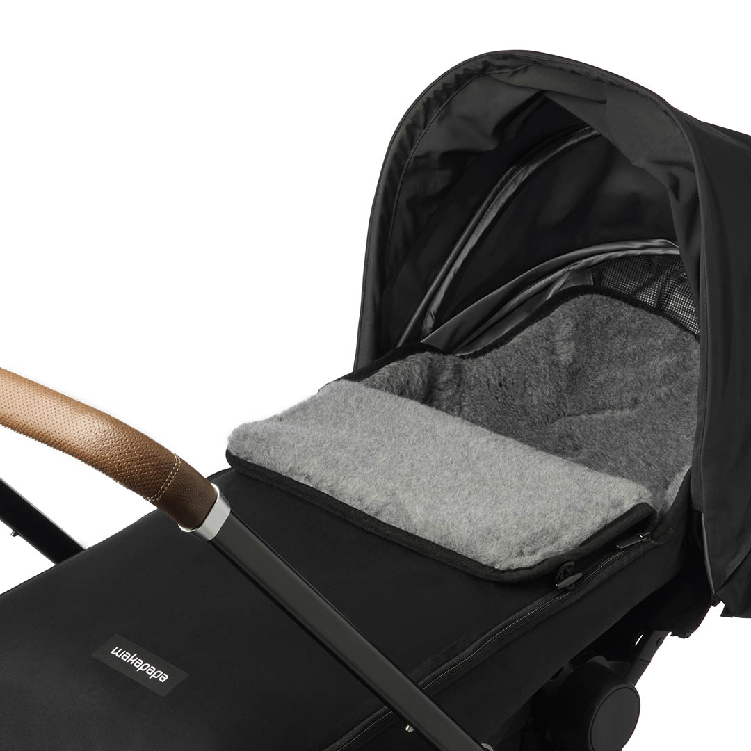 Merino Fußsack "Nero/Toppolino" - Schwarz/Grau 2.0